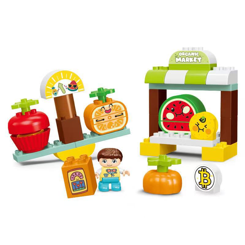 Набор из 37 крупных строительных блоков серии Creative Fruit Cutting Joy, развивающие игрушки-головоломки для детей, подарки на Рождество.