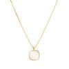 French Light Luxury Geometric Square Shell Necklace, Simple Niche Design, High-End Golden Collarbone Chain For Women