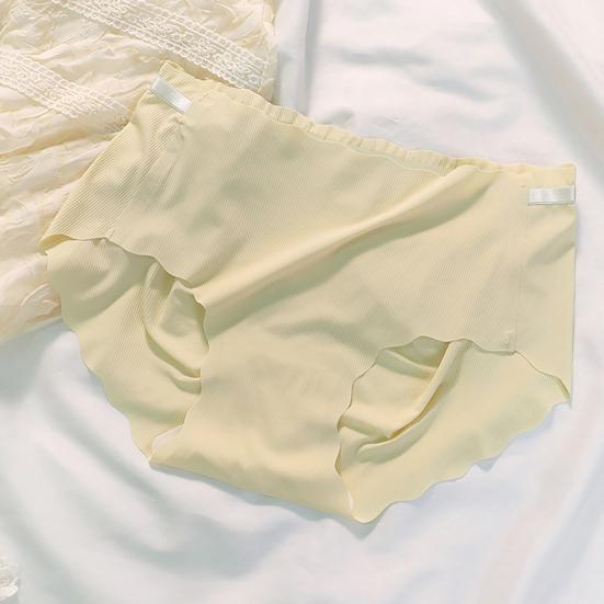 Women Underpants Seamless Solid Color Ice Silk Soft Breathable Quick-drying Low Waist Moisture-wicking Elastic Lady Briefs Sports Panties