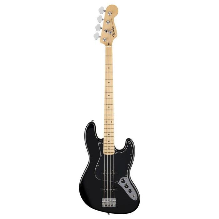 Fender Standard Jazz Bass, Кленовый гриф, Черная накладка, Черный (с мягким чехлом)