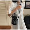 Popular Small Bag Women 2025 New Contrasting Color Versatile Messenger Bag Fashionable Portable Cylinder Bag
