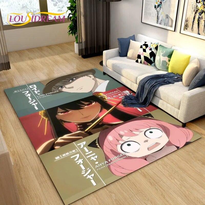 SPY×FAMILY Japan Anime Cartoon Area Rug,Carpet Rug for Living Room Bedroom Sofa Doormat Decoration, Kids Play Non-slip Floor Mat
