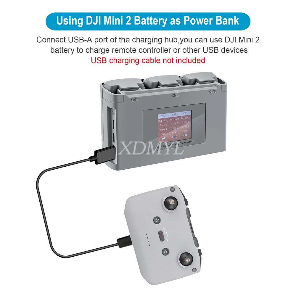 For MINI 2/MINI SE/MINI 2 SE/MINI 4K Color Screen Charging Hub 3-ways Battery USB Charging Batteries Power Bank Accessories