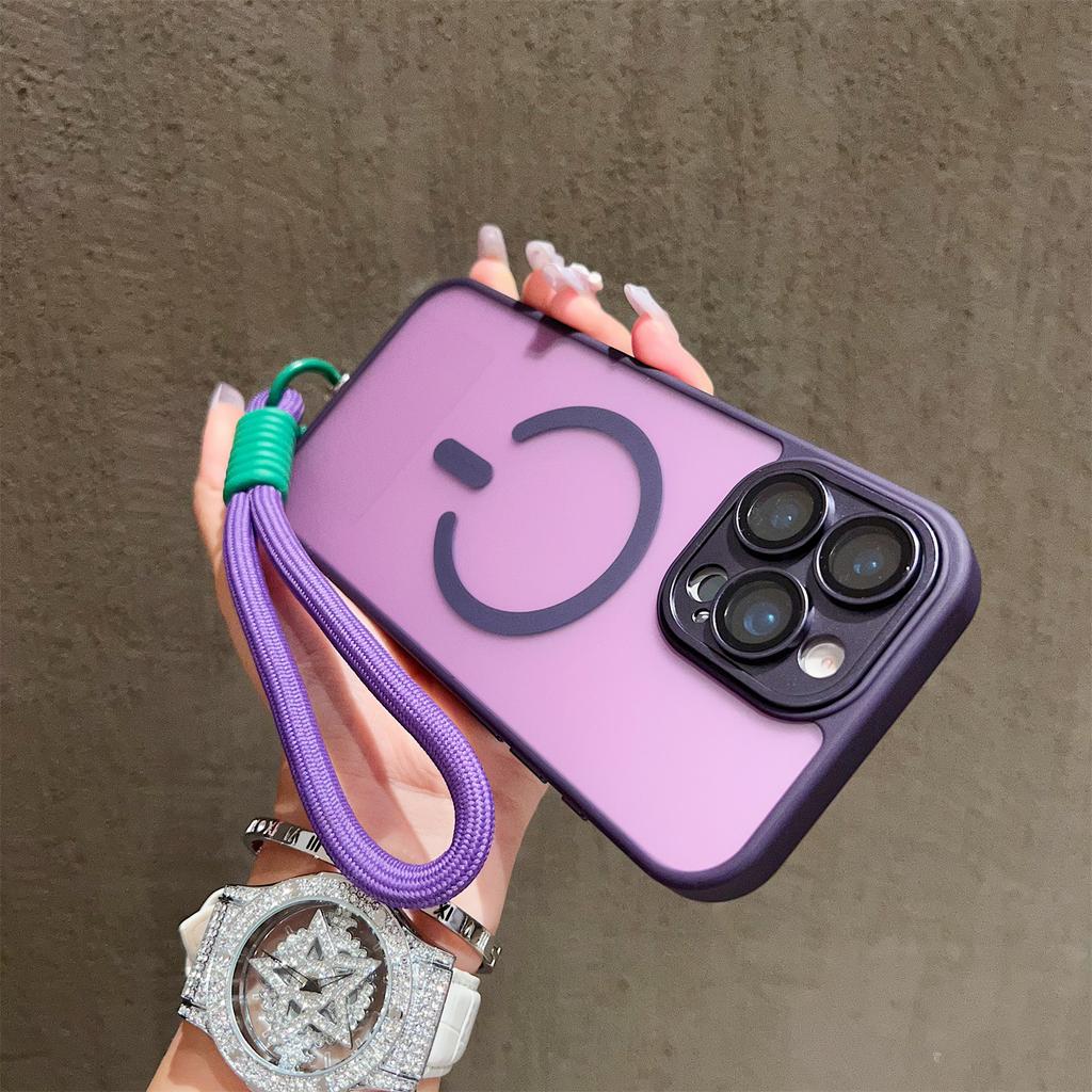With Lanyard Translucent Hard Magnetic Case For iPhone 17 Air 16 15 14 13 12 11 Pro Max Plus Magsafe Wireless Charging Cover