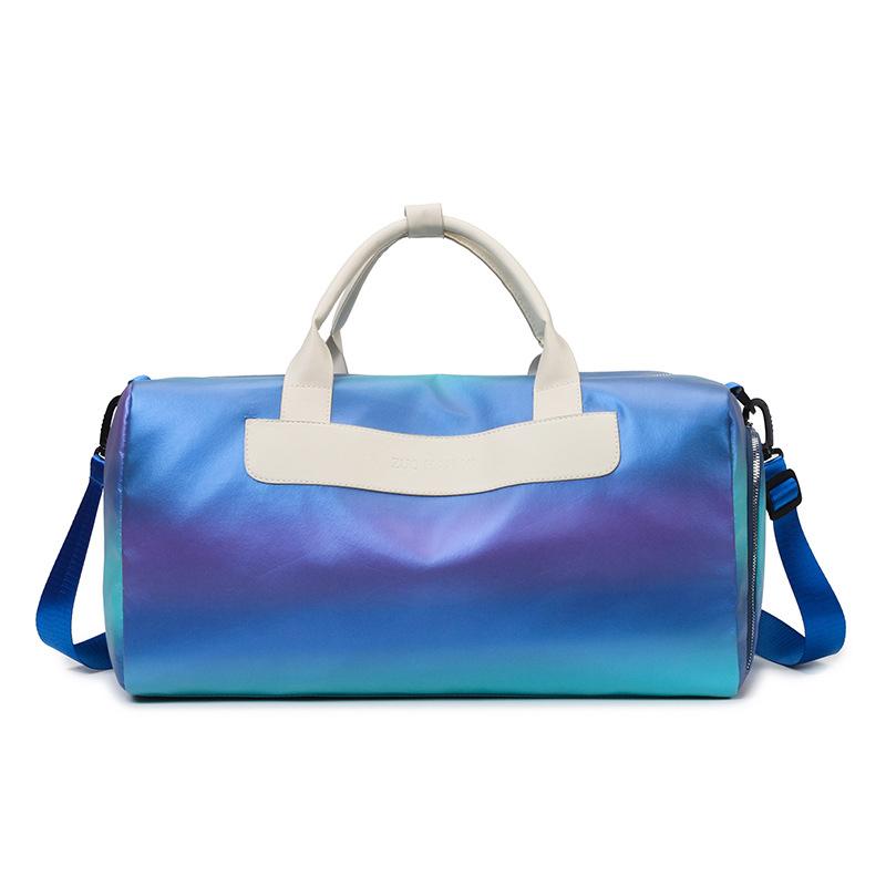 Fashion gradual change dry and wet separation fitness bag personality fresh design go out portable belt shoe warehouse trendy travel bag