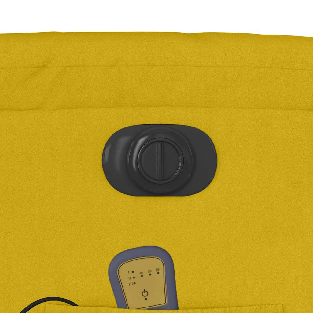 Electric Recliner with Lift Function Yellow Velvet