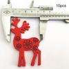 10Pcs Wooden Christmas Pendant Ornament Hollow Santa Claus Snowflake Xmas Tree Hanging Decoration for New Year Party Decor Gifts