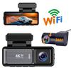 4K Двухкамерный видеорегистратор с 3,2-дюймовым экраном, Wi-Fi, GPS-трекингом и возможностью подключения к мобильному телефону.