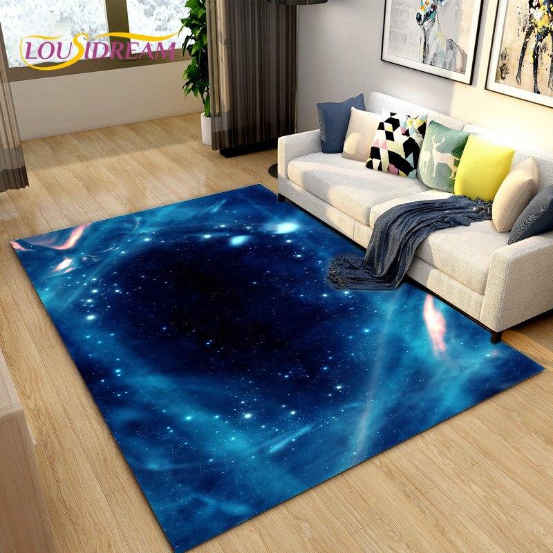 Коврик Galaxy Universe Space Stars, ковер для гостиной, украшение детской комнаты, дети играют, ползают, нескользящий напольный коврик