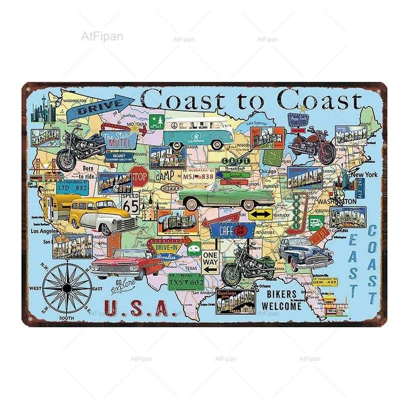 Vintage Motorcycle Garage Metal Plate Classic Tire Poster Shabby Chic Wall Art Decor xCM Metal Painting for Home Retro Cuadr