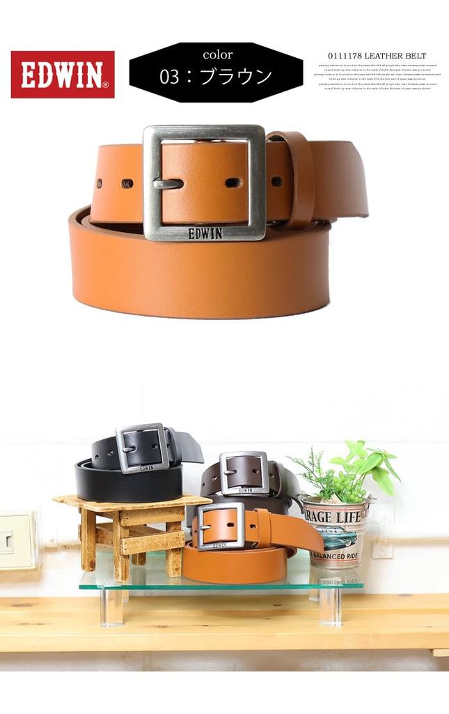Эдвин Гаррисон Кожа Натуральная 0111178 Темный Ремень, Мужской, Кожа, (Один размер, 02 Коричневый)
