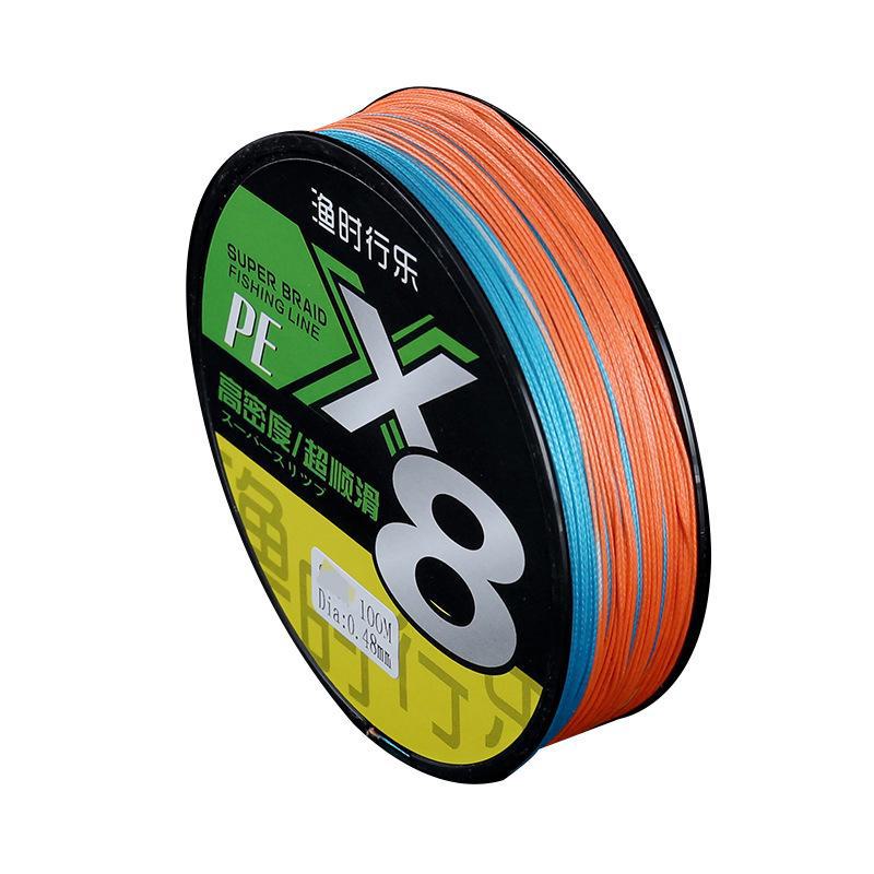 8-ми прядная плетеная рыболовная леска из полиэтилена, 100 м, высокая прочность на разрыв, устойчивость к поклевкам, износостойкость, дальний заброс, повышенная прочность.