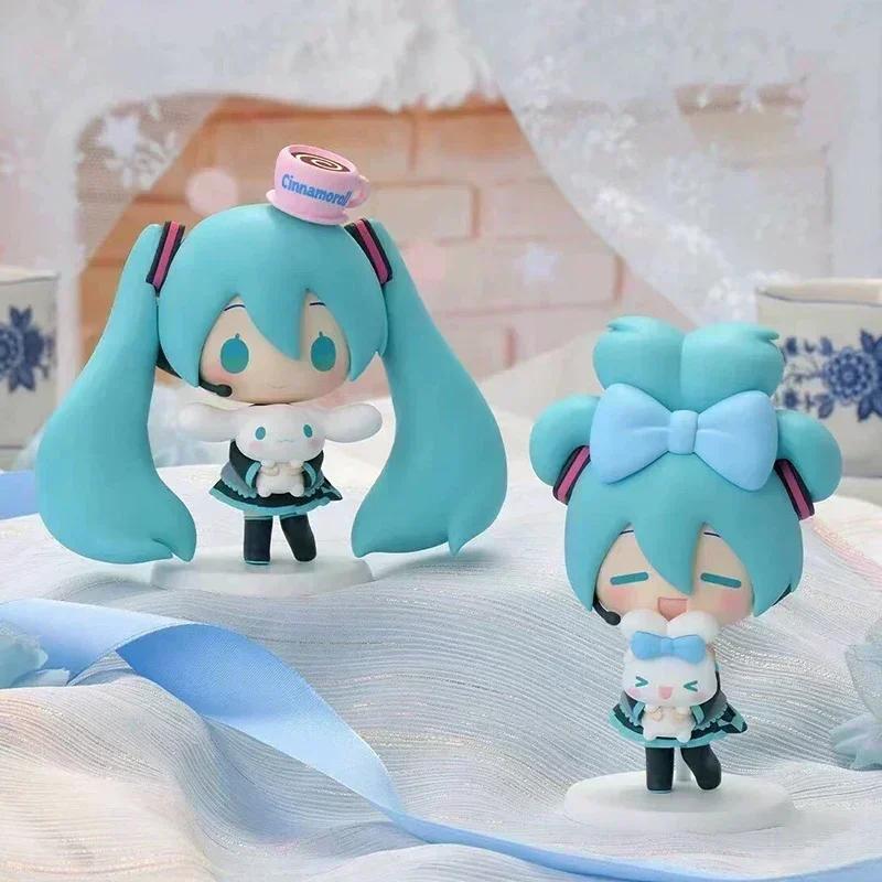 NEW Hatsune Miku Figure Cinnamoroll Figures Miku Kawaii Action Figurine Q-version Doll Model Pvc Desktop Decoration Toys Gifts