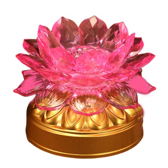 Красочная лампа лотоса Креативная форма Яркий цвет Мерцание на батарейках Свободный реалистичный вид Компактный размер Светодиодная лампа Будды Лотос Украшение рабочего стола