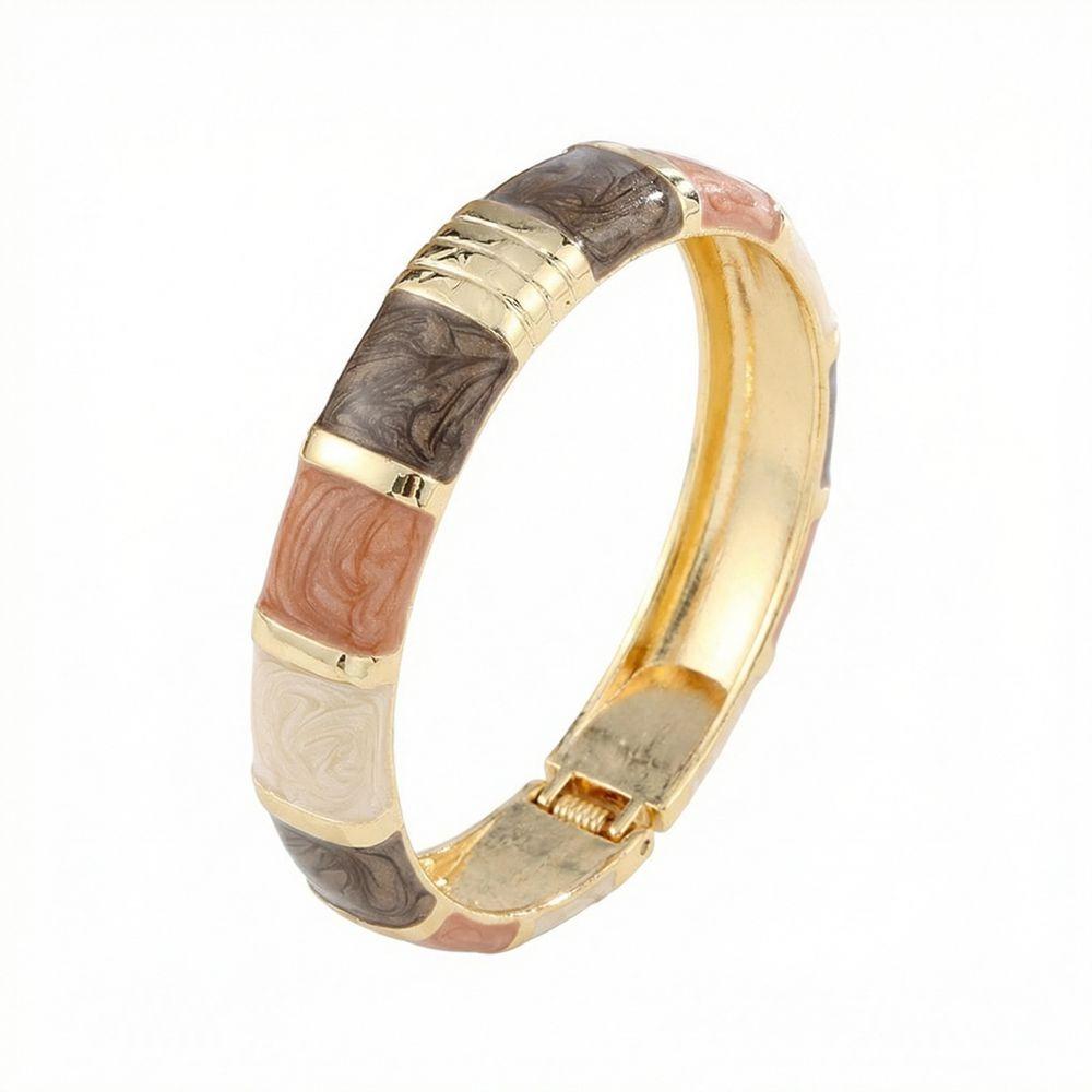 Elegant Enamel Cuff Bangles Wide Geometric Bracelet Personality Bohemian Drip Oil Bracelet  Women