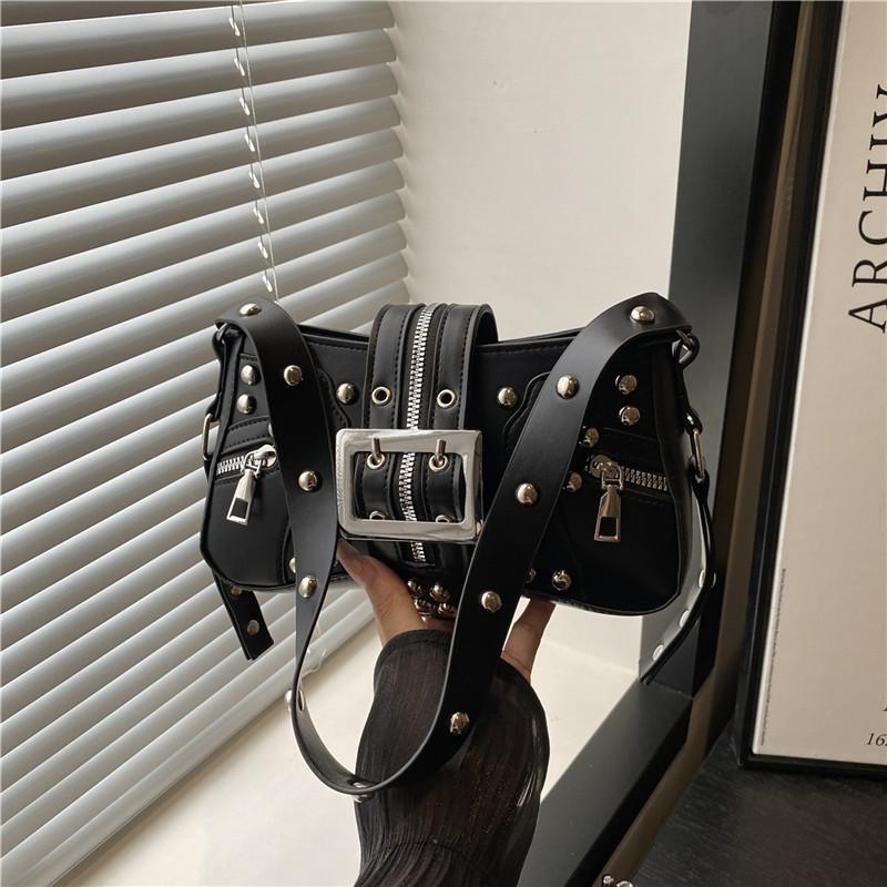 Локомотивная сумка-ремень с заклепками в стиле панк, сумка-подмышка на плечо в локомотивном стиле, ретро-сумка, женская сумка-мессенджер, тренд