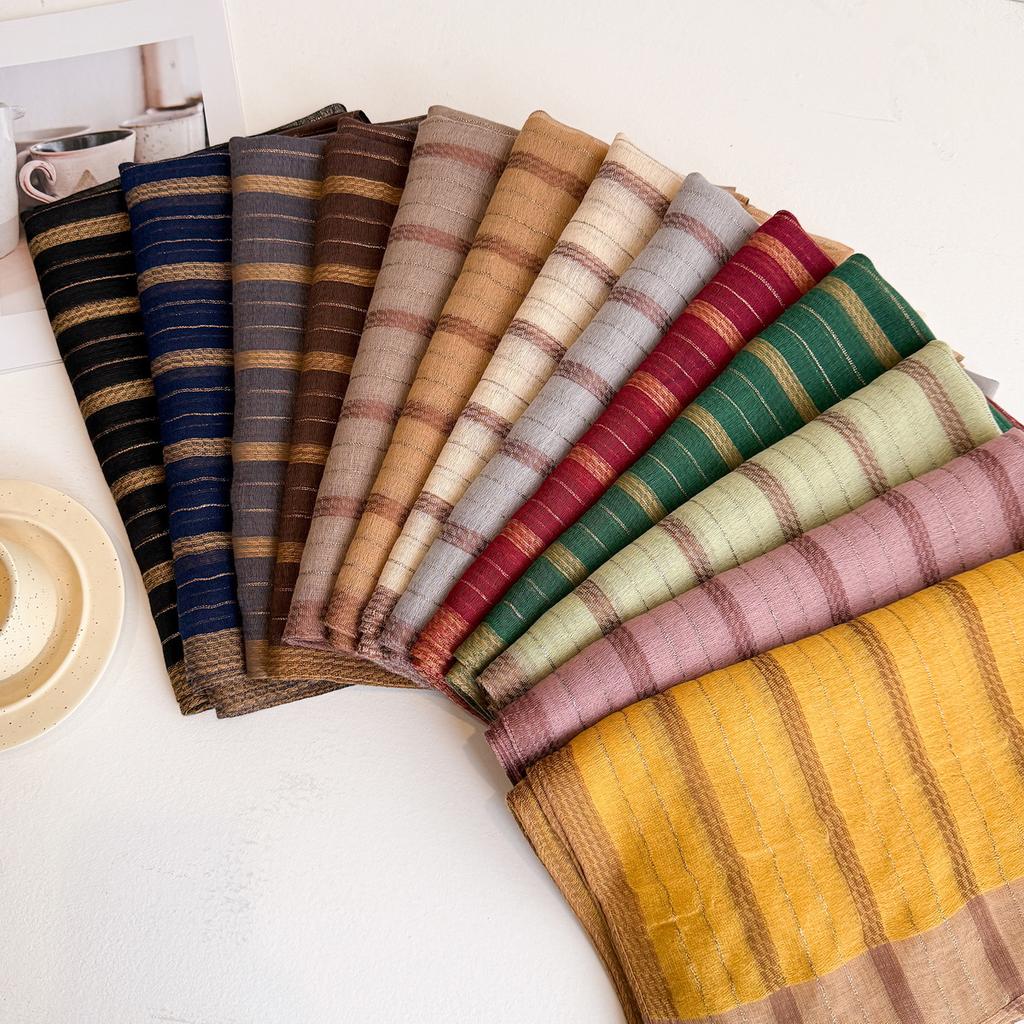 Бренд Женский шелковый шарф Женский полосатый Фуляр Женский Пашмина Шали и накидки Большого размера Шарфы Пляжное полотенце Бандана Мусульманский хиджаб