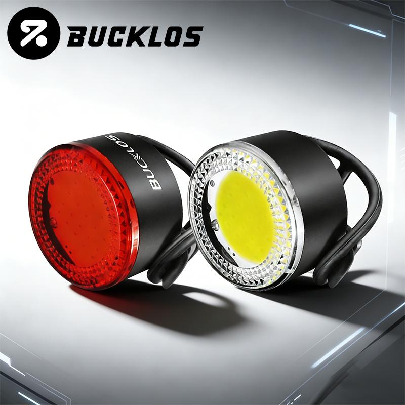 BUCKLOS COB Bicycle Lights Rechargeable Front Rear Bike COB Lights Night Cycling Safety Warning Light 4 Modes Bicycle COB Lamp