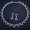 European & American Evening Dress Jewelry Set: AAA Zircon Bridal Earrings & Necklace Duo