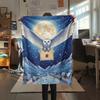 1 шт. Фланелевое одеяло с мультяшным принтом, Высококачественное, Удобное для всех сезонов, Домашний декор, Тепло и комфорт, Идеально для рождественского подарка на день рождения