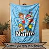 Custom Name Personalized PAW Patrol Print Blanket, Home Decor, Bedroom, Sofa, Camping, Couch, Gifts for Birthday Christmas