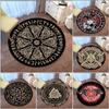 Viking Vegvisir Round Area Rug Yoga Carpet Mat Non-Slip Kids Rug Hallway Bedside Kitchen Carpet Floor Pad for Kids Room