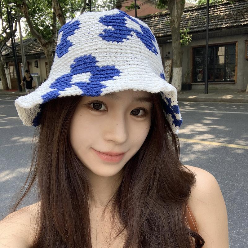 Весна и Лето Нишевый Дизайнер Хлопок Ручная Вышивка Цветы Панама Женская Пляжный Отпуск Солнцезащитная Шляпа