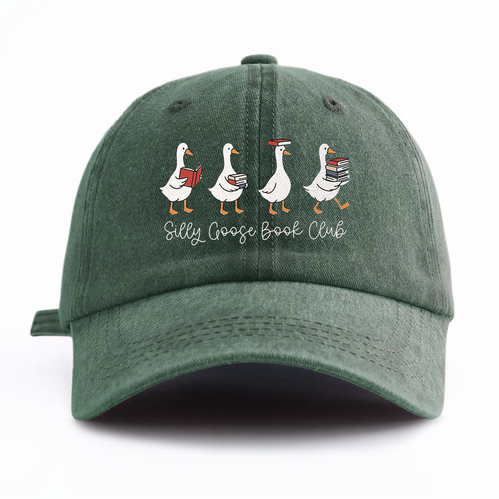 1 шт. Кепка-бейсболка с принтом SILLY GOOSE, стираная, для взрослых, минималистичный ретро-стиль, повседневная, мягкая, регулируемая, кепка папы, идеальна в качестве подарка