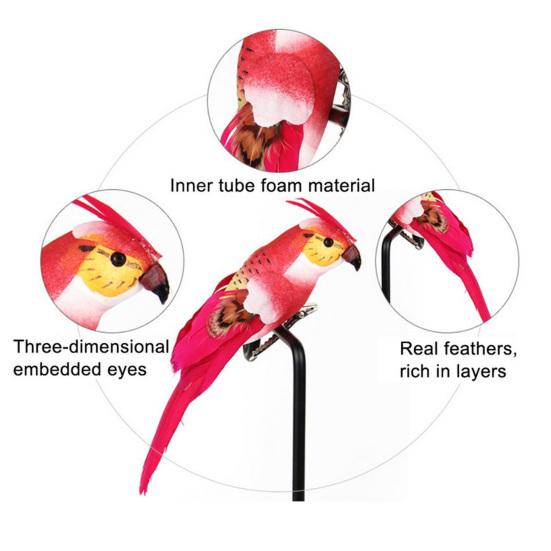 Реалистичный искусственный попугай, декор, ручная работа, пенопласт с перьями, украшение для сада или дома