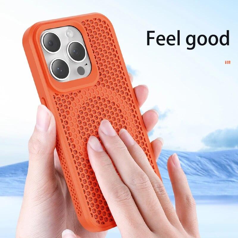 Cooling Heat Dissipation For Magsafe Magnetic Phone Case For iPhone 16 14 15 13 12 11 Pro Max 16 Plus Breathable Grid Hard Cover