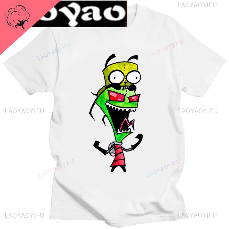 Аниме Invader Zim Invader Gir Graphic Tshirt Zim Image Cartoon T Shirt Unisex Unisex Cotton Tee Shirt Fashion Shirt Streetwear Tops Unisex
