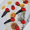 4 шт. Заколки для волос для девочек, дизайн «Божья коровка», нескользящие заколки-защелки, детские заколки для волос, красные аксессуары для волос для девочек