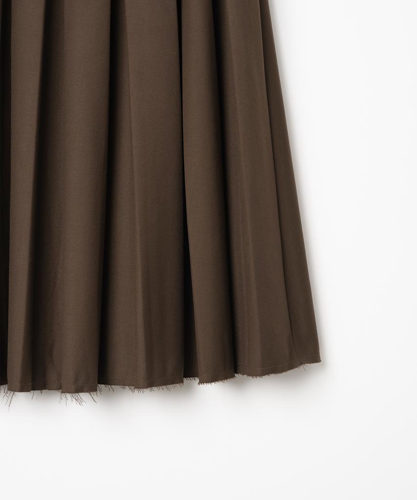 Milo Woman Buckle Pleated Skirt [Brown]