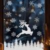 Creative Winter Gifts White Elk Christmas Window Clings, Snowy Xmas Tree Windows Stickers, Decorative Forest Scene Stickers Trees Decorations