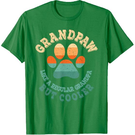 Grandpaw Dog Grandpa Grandfather Funny Grand Paw Retro Men T-Shirt