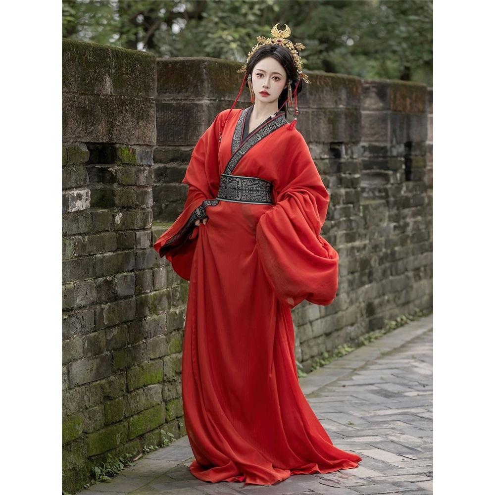 ZHAN GUO Robe Ежедневный взрослый женский костюм Hanfu с хвостом большого объема