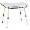 Timber Ridge Outdoor Table Folding Height Adjustable Load Capacity 30kg Aluminum Roll Table with Storage Bag Compact for Camping 90L53W45-70Hcm