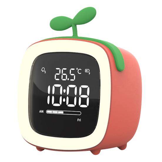 Cartoon Rabbit Ear Shape Rechargeable Digital Display LED Nigh Light Alarm Clock