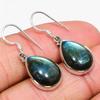 Natural Labradorite Gemstone 925 Solid Sterling Silver Gift Earring 1.25" B8k92