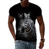 Summer Men Original Animal Zebra Printed T-shirt 3D Fashion Casual Personality Round Neck Graphic T Shirts Hip Hop Harajuku Tees