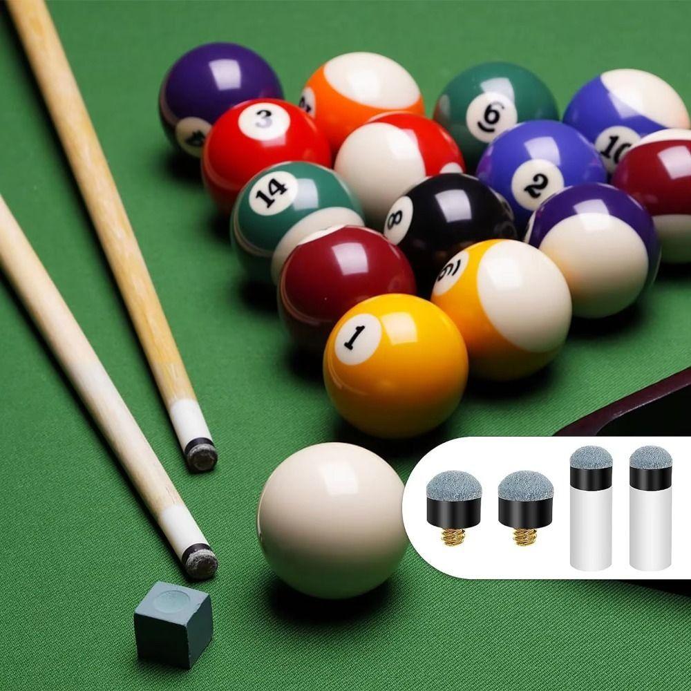 10 Sets Brass Screw Pool Cue Stick Tips 12mm/13mm Billiards Head Cover Snooker Supplies