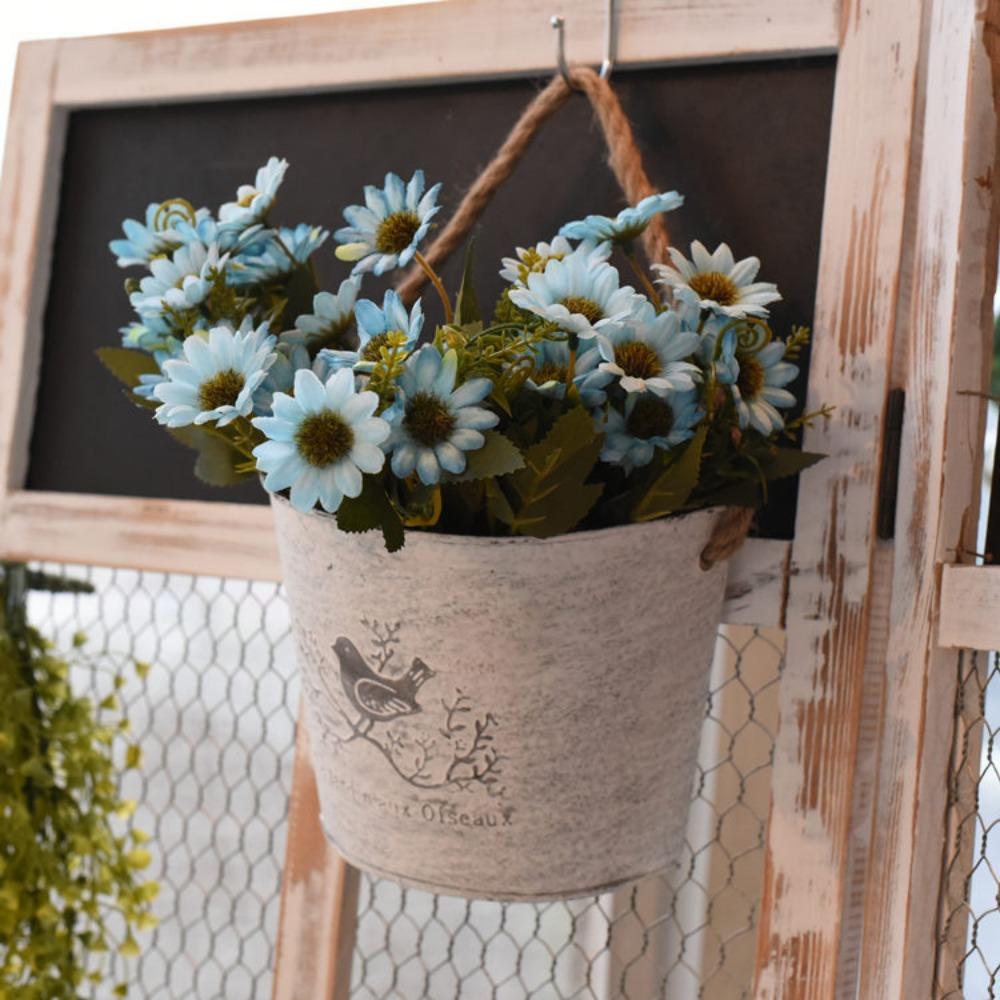 Semicircle Vintage Wall Mounted Iron Flower Pot Flower Basket Hanging Baskets Flower Vase