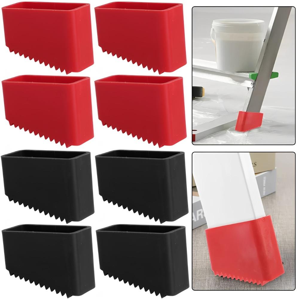 8/1PCS Non-Skid Ladder Pads Step Ladder Feet Covers Household TPR Ladder Leg Covers Versatile Red Black Insulating Foot Sleeve