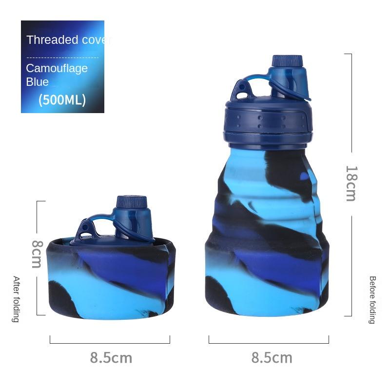 Outdoor Activity Latest Product Silicone Folding Cup with Handle Travel Workout Athletic Water Bottle Hand Warmer Lightweight Anti-Fall Big Belly Cup