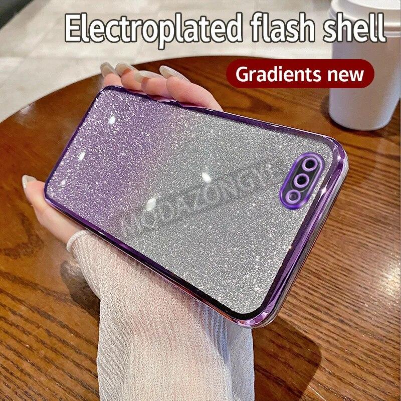 For OPPO A12e Case Electroplating Soft Glitter TPU Cell Phone Back Cover OPPO A12e CPH1853 Phone Casing For Girl Woman