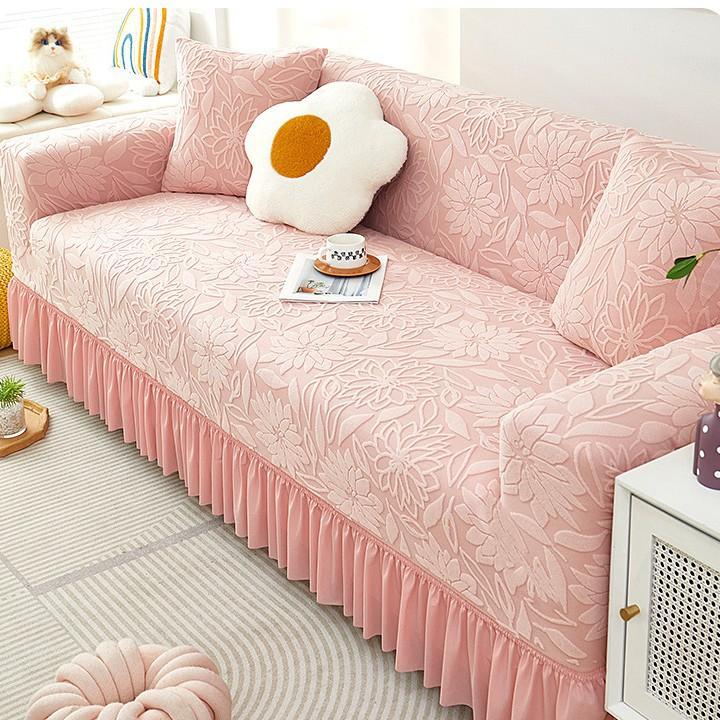 Жаккардовый бархатный чехол для дивана Все включено Универсальный набор Новый Всесезонный Универсальный Противоскользящий Чехол на подушку сиденья Ткань Французский стиль