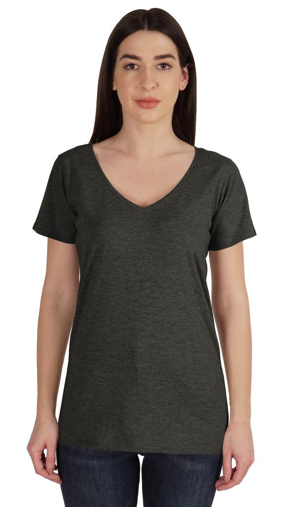 Inkmeso V Neck Basic Tee Classic Fit Short Sleeves Tshirt For Women Summer Cotton Tops