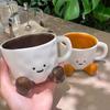 Cartoon Ceramic Coffee Ceramic Cup Home Desktop Decoration Cute Smiling Face Coffee Cup for Holiday Gift