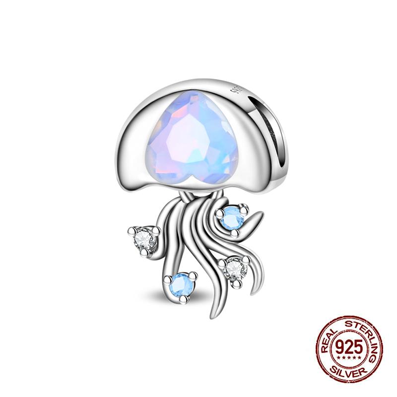 Summer Charms Copper Luminous Ocean Series Pendants Crab Whale Charms Beads Fit Original Bracelet Fine Diy Jewelry