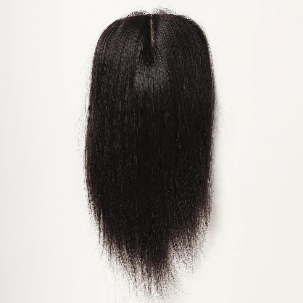 HAIRCUBE Remy накладные волосы из человеческих волос, средняя часть, черно-коричневые волосы для женщин с истонченными волосами, шелковая основа, зажим для наращивания волос 12 дюймов